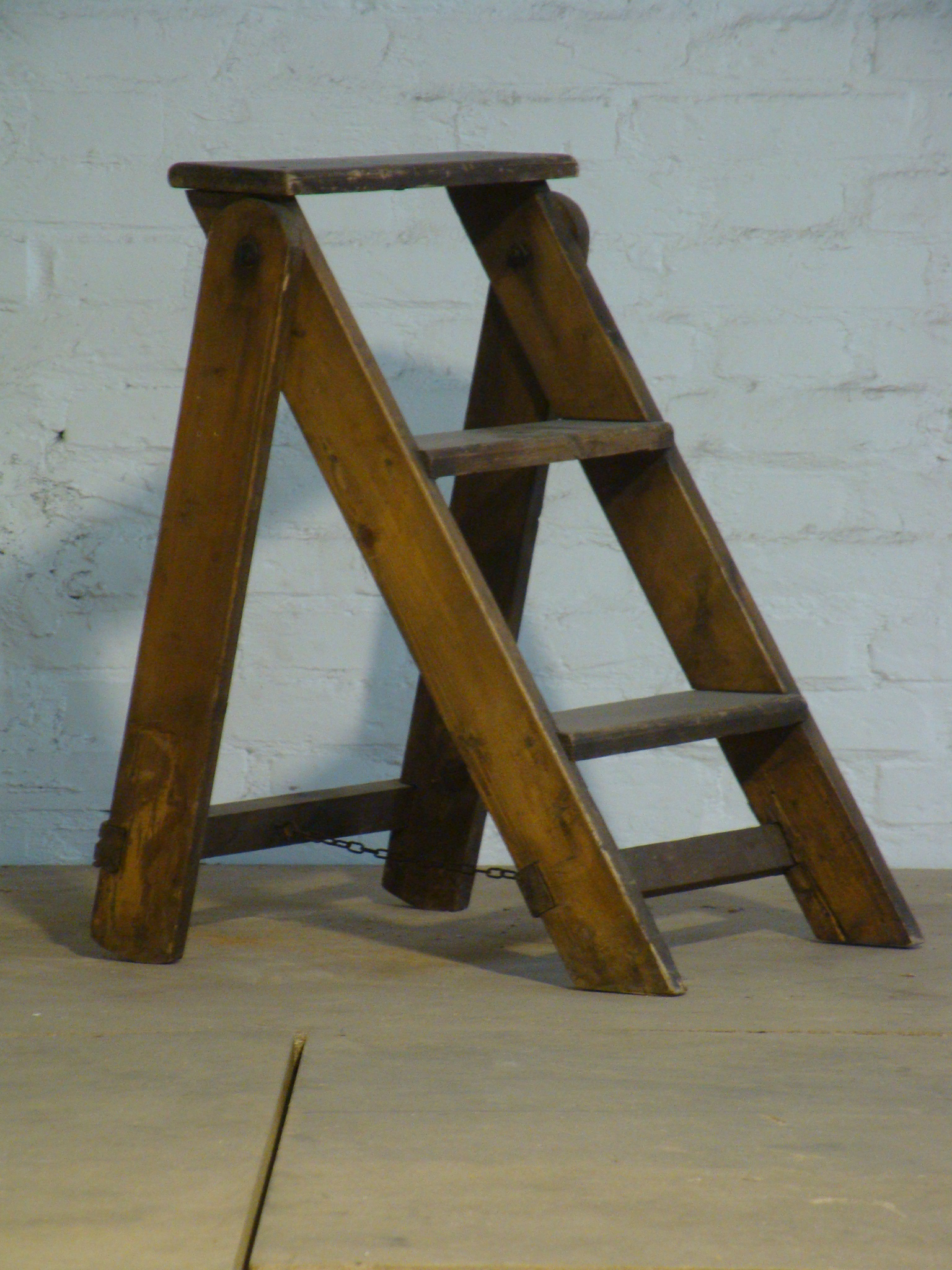 Sgabello scaletta a 3 gradini in legno